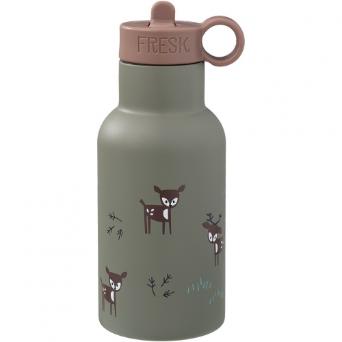 fresk thermos en acier inoxydable avec bouchon supplémentaire - cerf - olive