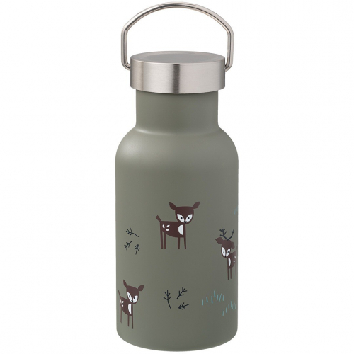 fresk thermos en acier inoxydable avec bouchon supplémentaire - cerf - olive