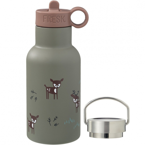 fresk thermos en acier inoxydable avec bouchon supplémentaire - cerf - olive