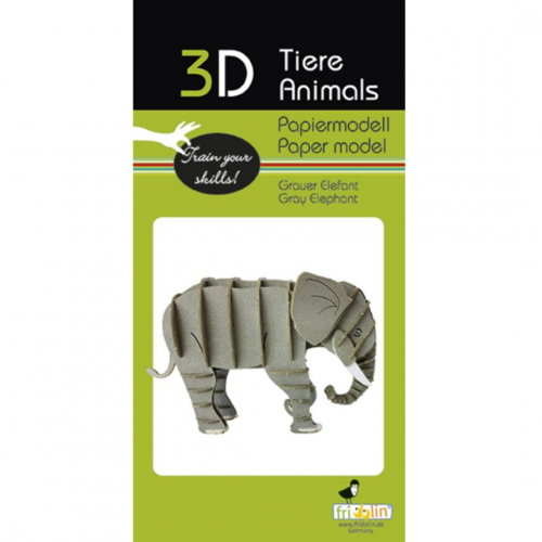 fridolin 3D bouwpakket grijze olifant