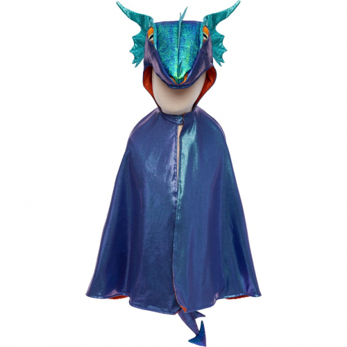 great pretenders verkleedcape draak azure metallic - 5-6 jaar