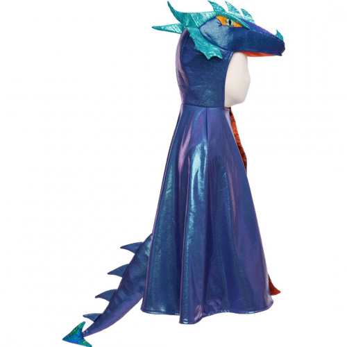 great pretenders verkleedcape draak azure metallic - 5-6 jaar