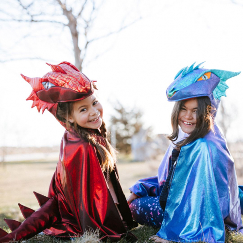 great pretenders verkleedcape draak ruby metallic - 5-6 jaar