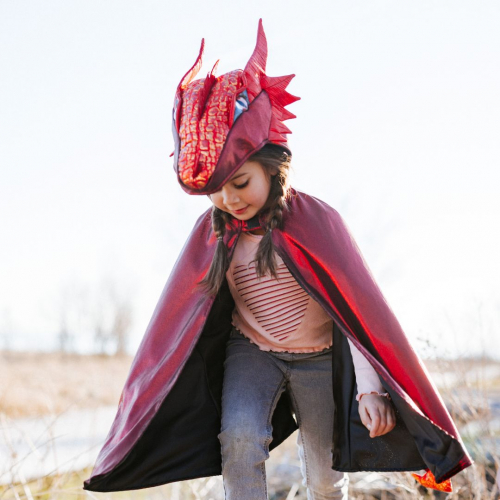 great pretenders verkleedcape draak ruby metallic - 5-6 jaar