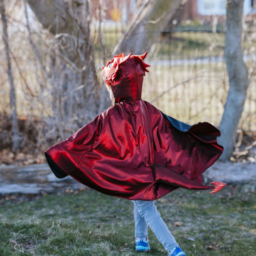great pretenders verkleedcape draak ruby metallic - 5-6 jaar