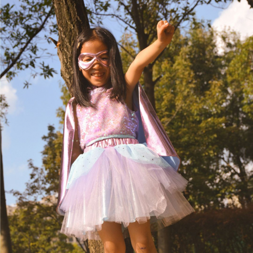 great pretenders verkleedrok met cape en masker pink - 4-6 jaar