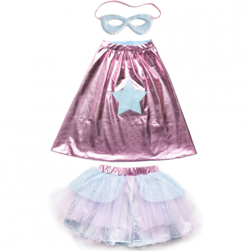 great pretenders verkleedrok met cape en masker pink - 4-6 jaar
