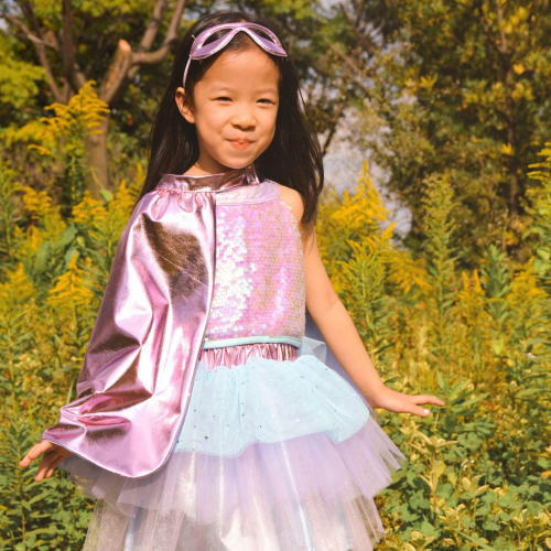 great pretenders verkleedrok met cape en masker pink - 4-6 jaar