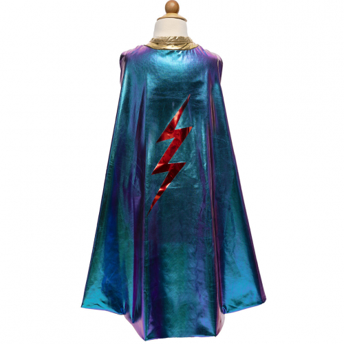 great pretenders omkeerbare verkleedcape bliksem - blauw - 4-6 jaar