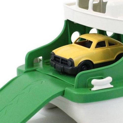 green toys veerboot met autootjes - groen