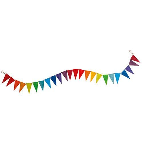 grimm's houten vlaggenslinger - regenboog
