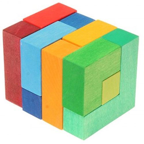 grimm's houten blokkenpuzzel vierhoek - 12 st