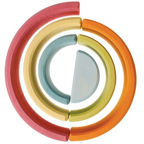 grimm's regenboog stapeltoren pastel - 6 bogen 17 cm