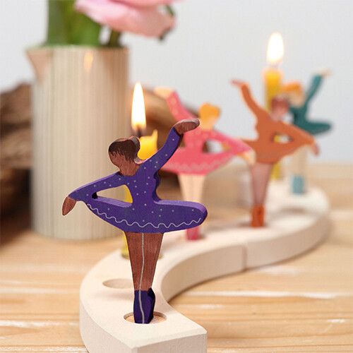 grimm's decoratie figuur - ballerina paars