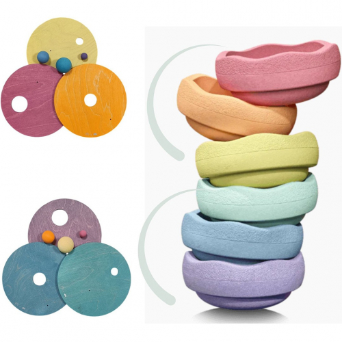 grimm's x stapelstein rolling discs - cool pastel - 3st