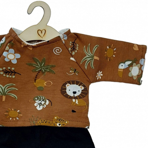 hollie poppenkleding broek en shirt - safari - 34 cm