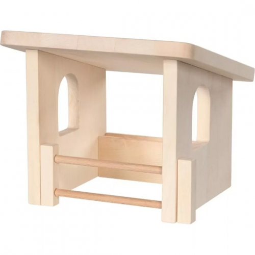 holztiger stal met schuifbare staldeur