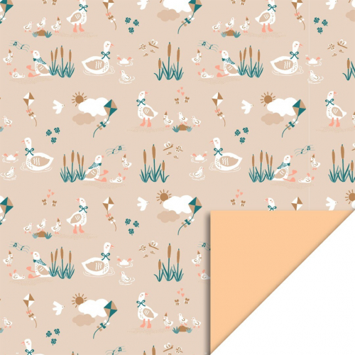 house of products inpakpapier baby goose - peach - 3 m
