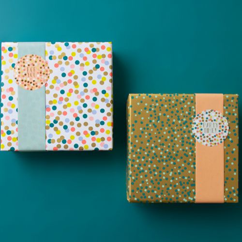 house of products inpakpapier confetti - mistgroen - 3 m