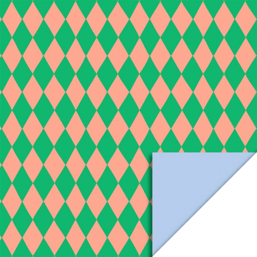 house of products inpakpapier harlequin green salmon - light blue - 3 m  