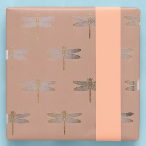 house of products inpakpapier libelle - oranje - 3 m