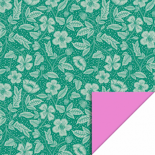 house of products inpakpapier poppy green - pink - 3 m