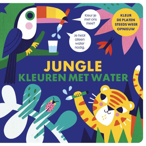 image books kleuren met water jungle