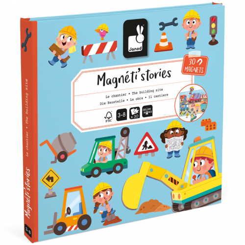 janod magneetboek magnéti'stories - bouwterrein - 30st
