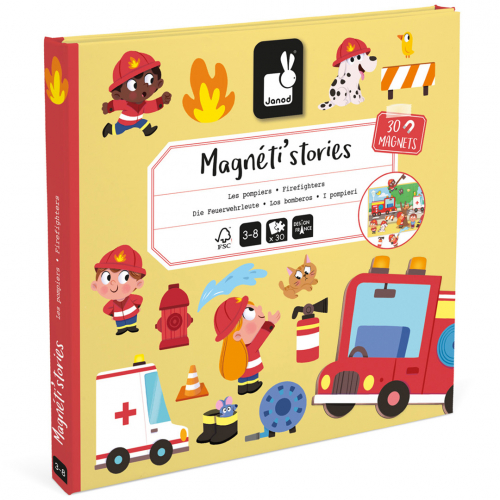 janod magneetboek magnéti'stories - brandweer - 30st