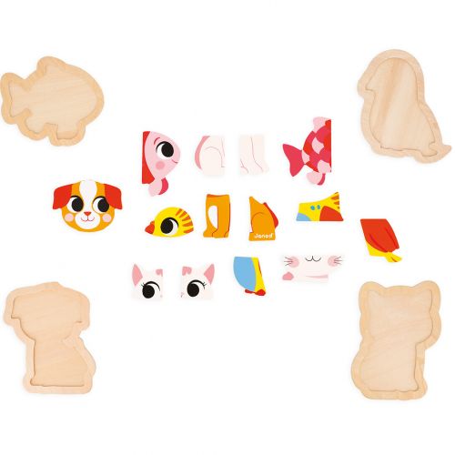 janod puzzel huisdieren - 2, 3, 4, 5st
