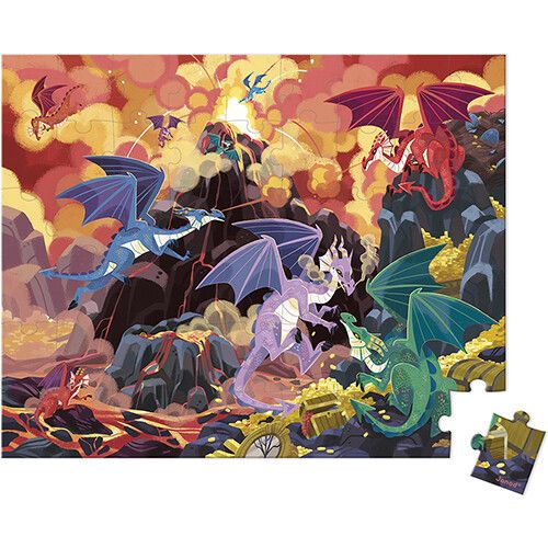 janod puzzel vurige draken - 54st