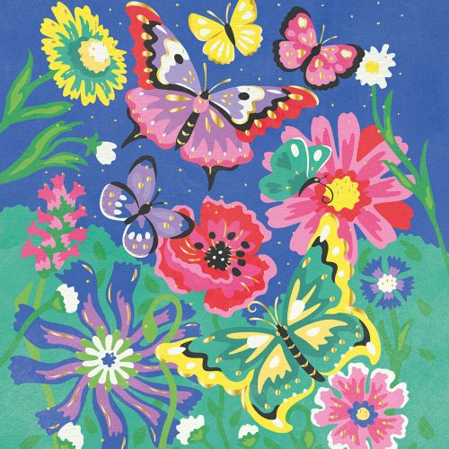 janod schilderen op nummer vlinders
