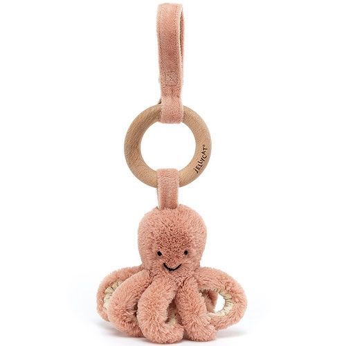 jellycat rammelaar en bijtring odell octopus - 33 cm 