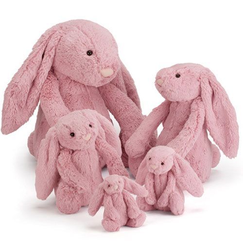 jellycat knuffelkonijn bashful bunny tulip pink - l - 36 cm