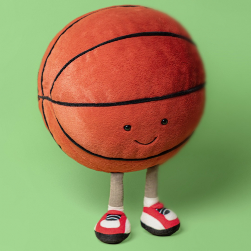 jellycat amuseables basket-ball en peluche - 25 cm