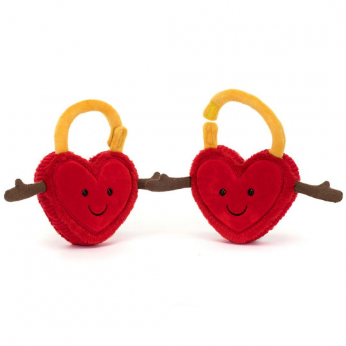jellycat amuseables knuffelslot val en tina - 22 cm