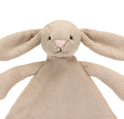 jellycat knuffeldoek bashful beige konijn - 27 cm 