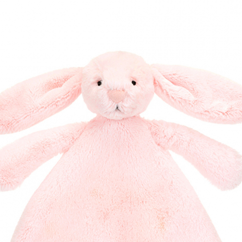 jellycat knuffeldoek bashful pink konijn - 27 cm 