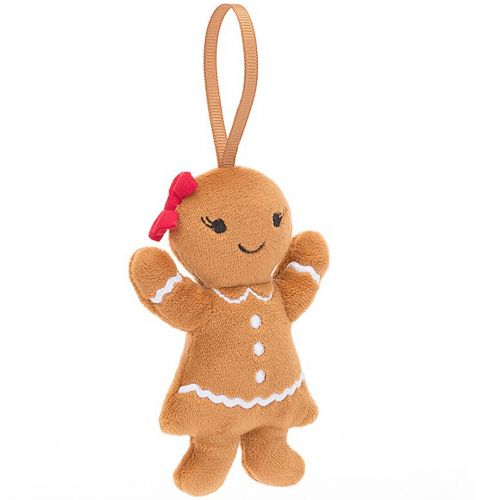 jellycat festive folly décoration de Noël gingerbread ruby - 10 cm