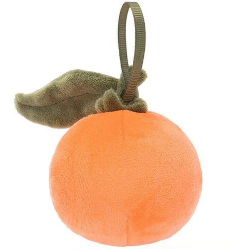 jellycat festive folly kersthanger mandarijn - 7 cm