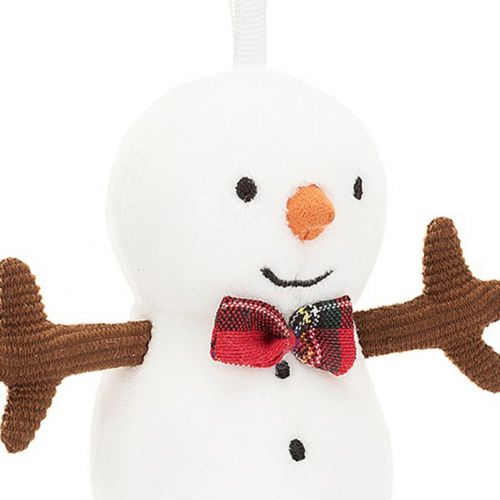 jellycat festive folly kersthanger sneeuwpop - 9 cm