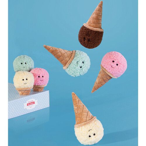 jellycat irresistable ice cream glace câline chocolate - 18 cm