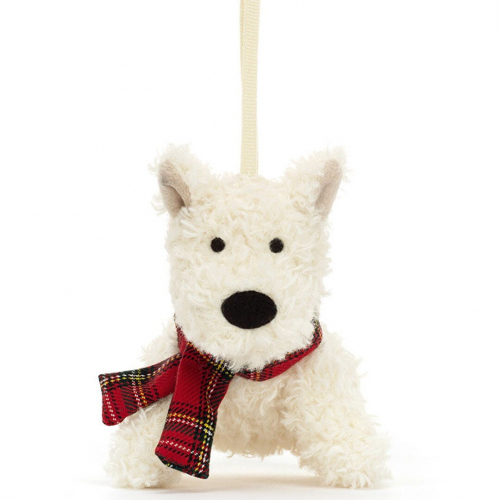 jellycat kersthanger hond scottie - 11 cm 