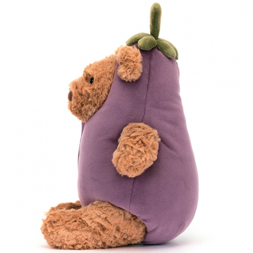 jellycat knuffelbeer bartholomew in auberginepak - 30 cm