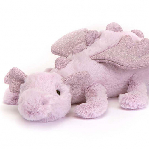 jellycat knuffeldraak lavender - 30 cm 