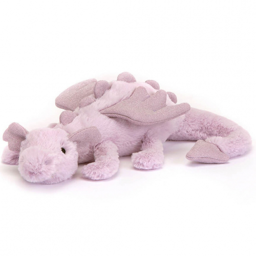 jellycat knuffeldraak lavender - 30 cm 