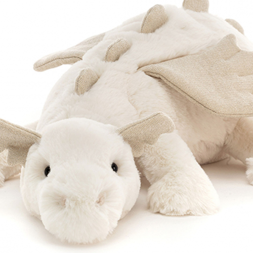 jellycat knuffeldraak snow - 50 cm