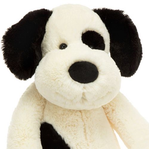 jellycat chiot noir et crème en peluche bashful - 67 cm