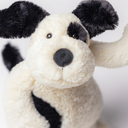 jellycat chiot noir et crème en peluche bashful - 31 cm