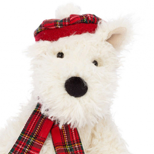 jellycat knuffelhond scottie kerst - 21 cm 